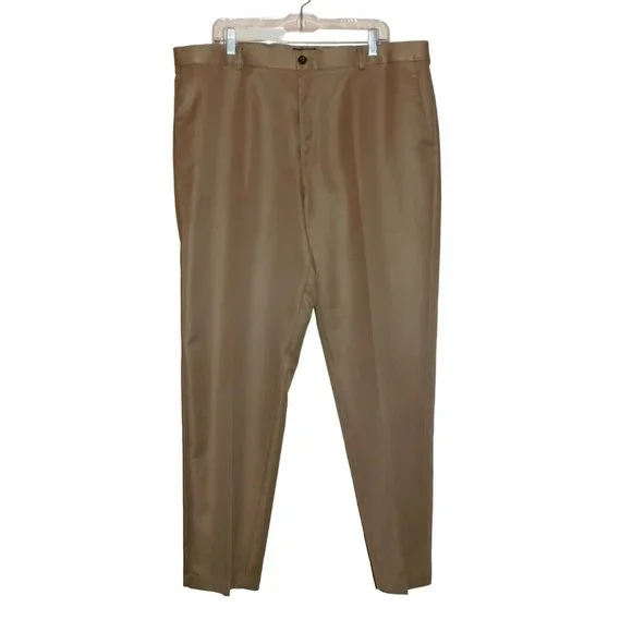 Dockers D3 Pants 40x32 Actual W42 Classic Fit Khaki Tan Flat Front Adj Waist - Picture 1 of 7